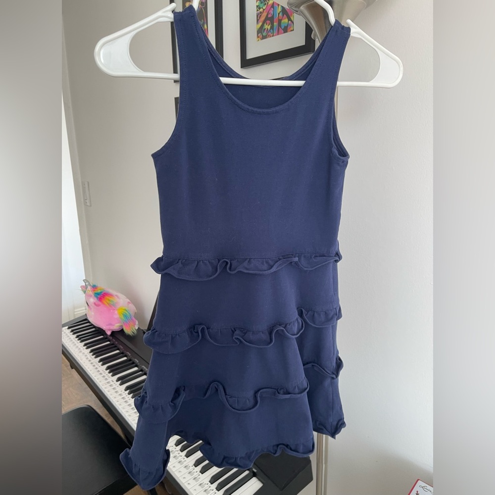 Polo by Ralph Lauren Navy Kids Dress with Ruffles - Size 7
